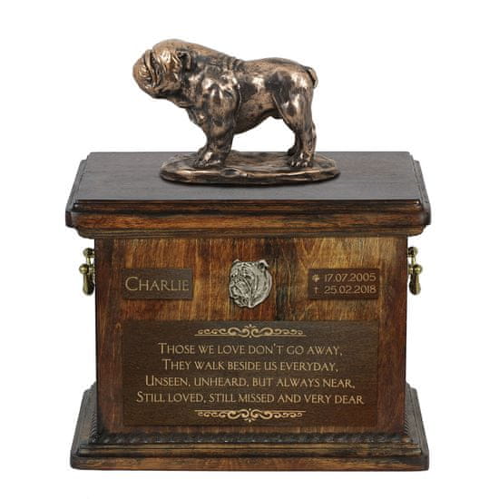 Artdog Bulldog - žara za pasji pepel, žara s kipcem, personalizirana žara za pasji pepel Art-Dog