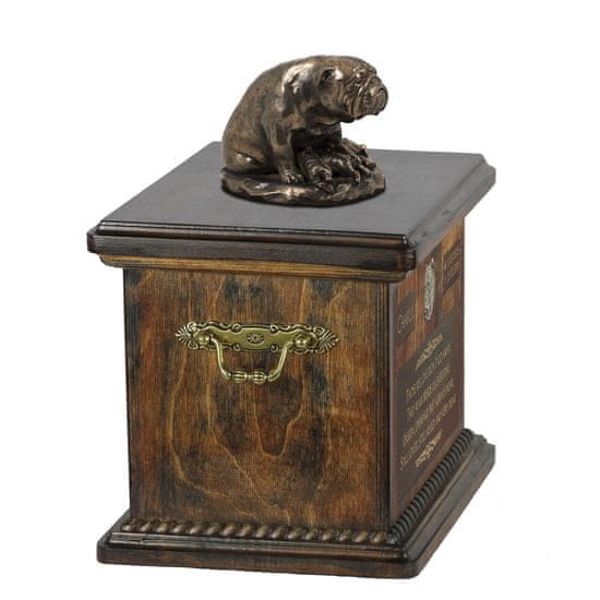 Artdog Bulldog II - žara za pasji pepel, žara s kipcem, personalizirana žara za pasji pepel Art-Dog
