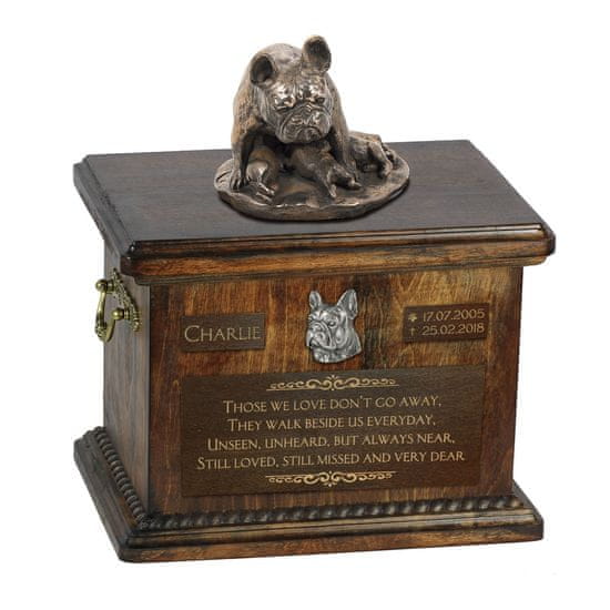 Artdog Francoski buldog III - žara za pasji pepel, žara s kipcem, personalizirana žara za pasji pepel Art-Dog