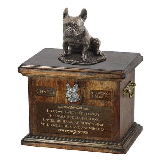 Artdog Francoski buldog V - žara za pasji pepel, žara s kipcem, personalizirana žara za pasji pepel Art-Dog