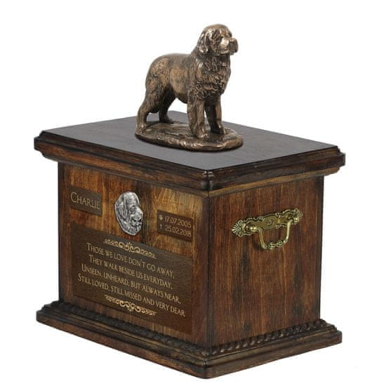 Artdog Nova Fundlandija, Nova Fundlandija, Wodołaz - žara za pasji pepel, žara s kipcem, personalizirana žara za pasji pepel Art-Dog