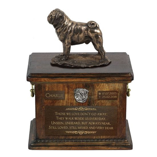 Artdog Mops, Pug, Carlin I - žara za pasji pepel, žara s kipcem, personalizirana žara za pasji pepel Art-Dog