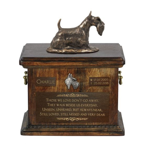 Artdog Škotski terier, Aberdeen terier I - žara za pasji pepel, žara s kipcem, personalizirana žara za pasji pepel Art-Dog