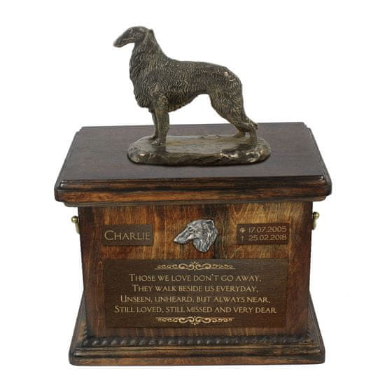 Artdog Ruski hrt Borzoi, Borzoi, Barzoi IV - žara za pasji pepel, žara s kipcem, personalizirana žara za pasji pepel Art-Dog