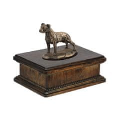 Artdog Ameriški staffordshirski terier, Amstaff, Amstaf II - žara za pasji pepel, klasična žara s kipcem, elegantna žara s psom Art-Dog