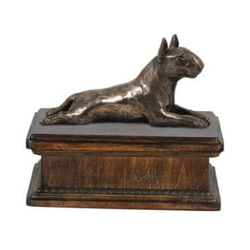 Artdog Bulterier - žara za pasji pepel, klasična žara s kipcem, elegantna žara s psom znamke Art-Dog