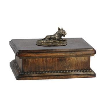 Artdog Bulterier, Bulterier I - žara za pasji pepel, klasična žara s kipcem, elegantna žara s psom znamke Art-Dog