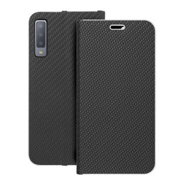 OEM LUNA Book Carbon torbica za SAMSUNG A7 2018 črna