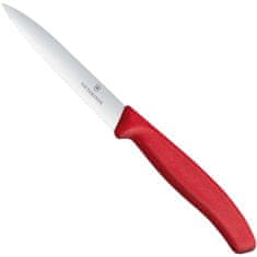 Victorinox Nož za zelenjavo z nazobčanim rezilom, dolžina 100/212 mm – rdeč