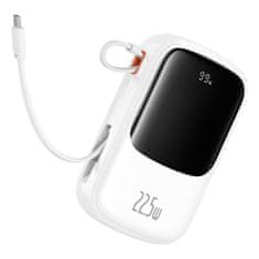 BASEUS Powerbank Qpow Pro+ 20000mAh z USB-C kablom in zaslonom - bela