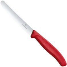 Victorinox Nož za paradižnik z zaobljenim rezilom in zobčkom 110/219 mm - rdeč