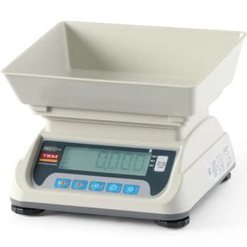 TEM Komercialna kuhinjska tehtnica z legalizacijo M LCD RS232 ECO+ 15 kg / 5 g