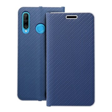 OEM LUNA Book Carbon torbica za HUAWEI P30 Lite, modra