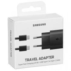 Samsung Original hišni polnilec Type C (SUPER FAST CHARGING) adapter EP-TA800XBE 25W + kabel EP-DA705BBE TYPE C - črn - original