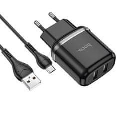 Hoco Pametni hišni polnilec N3 18W z 3.0 QC USB vtičem in s polnilnim kablom Type C črn