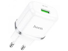 Hoco Pametni hišni polnilec adapter N3 18W z 3.0 QC USB vtičem bel