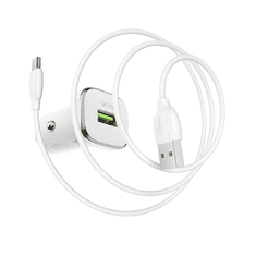 Borofone Avtopolnilec 18W BZ12A USB-A QC 3.0 s kablom Type C 1m - bel