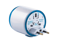 Tech+ Univerzalni HIŠNI POLNILEC 220V + 2x USB 2.1A - SVETOVNI HIŠNI POLNILEC - ADAPTER / PRETVORNIK