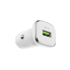 Borofone Avtopolnilec 18W BZ12A USB-A QC 3.0 s kablom Type C 1m - bel