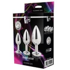 shumee Gleaming Love Silver Plug Set analni čep 3 kosi.