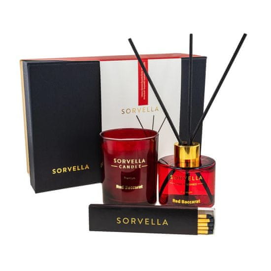 shumee Red Baccarat set aroma difuzor 120 ml + dišeča sveča 170 g + vžigalice