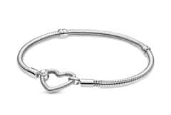 Pandora Romantična srebrna srčkana zapestnica Pandora Moments 599539C00 (Dolžina 20 cm)