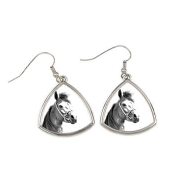 Artdog Arabski konj - konjski uhani, viseči uhani s fotografijo, personaliziran nakit s potiskom Art-Dog