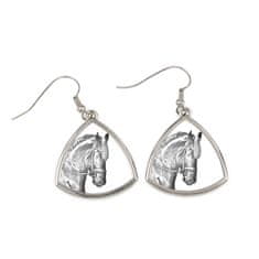 Artdog Frizijski konj - konjski uhani, viseči uhani s fotografijo, personaliziran nakit s potiskom Art-Dog