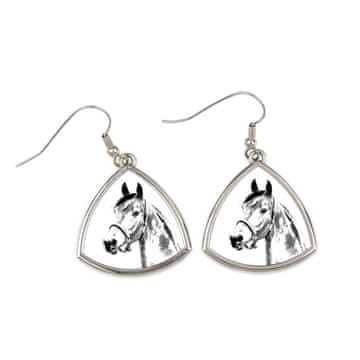 Artdog Morgan konj - konjski uhani, viseči uhani s fotografijo, personaliziran nakit s potiskom Art-Dog