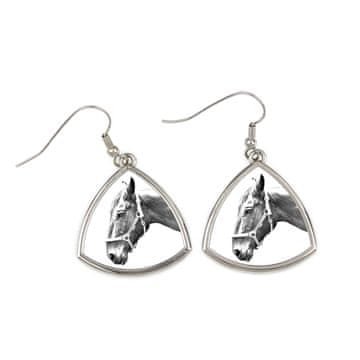 Artdog Hannover - konjski uhani, viseči uhani s fotografijo, personaliziran nakit s potiskom Art-Dog