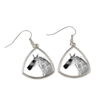 Artdog Konjiček Barb - uhani s konjem, viseči uhani s fotografijo, personaliziran nakit s potiskom Art-Dog