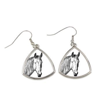 Artdog Puščavski konj Namib - konjski uhani, viseči uhani s fotografijo, personaliziran nakit s potiskom Art-Dog