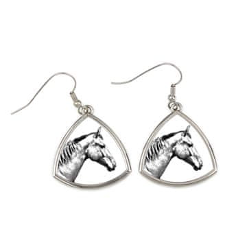 Artdog Selle Francais - konjski uhani, viseči uhani s fotografijo, personaliziran nakit s potiskom Art-Dog