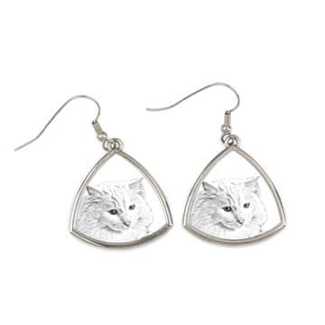 Artdog Turška angora - uhani z mačko, viseči uhani s fotografijo, personaliziran nakit s potiskom Art-Dog