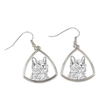 Artdog Nebelung - uhani z mačko, viseči uhani s fotografijo, personaliziran nakit s potiskom Art-Dog