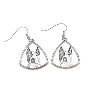 Artdog Ameriški Staffordshire terier, Amstaff, Amstaf - pasji uhani, viseči uhani s fotografijo, personaliziran nakit s potiskom Art-Dog