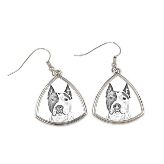 Artdog Ameriški Staffordshire terier, Amstaff, Amstaf - pasji uhani, viseči uhani s fotografijo, personaliziran nakit s potiskom Art-Dog