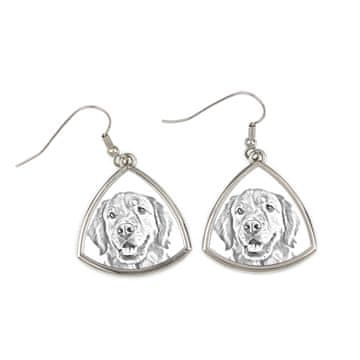 Artdog Zlati prinašalec - pasji uhani, viseči uhani s fotografijo, personaliziran nakit s potiskom Art-Dog