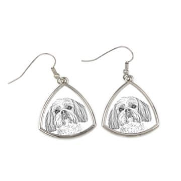 Artdog Shih Tzu, Shi tsu, Shi-Tzu, Szi-cu, Szitzu - pasji uhani, viseči uhani s fotografijo, personaliziran nakit s potiskom Art-Dog