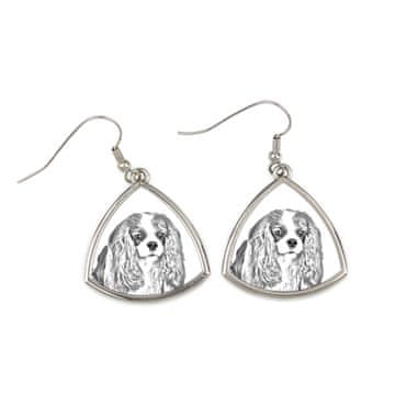 Artdog Cavalier King Charles Spaniel - pasji uhani, viseči uhani s fotografijo, personaliziran nakit s tiskom Art-Dog