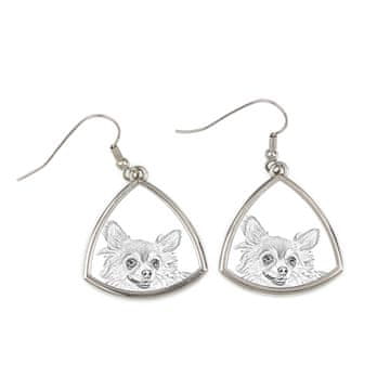 Artdog Dolgodlaka čivava - pasji uhani, viseči uhani s fotografijo, personaliziran nakit s potiskom Art-Dog