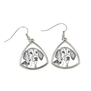 Artdog Harrier - pasji uhani, viseči uhani s fotografijo, personaliziran nakit s potiskom Art-Dog