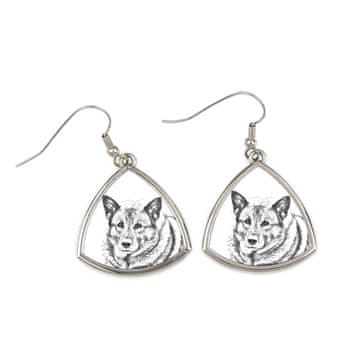 Artdog Elkhund, norveški sivi elghund - pasji uhani, viseči uhani s fotografijo, personaliziran nakit s potiskom Art-Dog