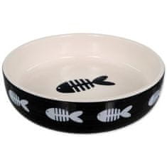 Magic cat keramična skleda s potiskom ribe črna 13x4cm 260ml
