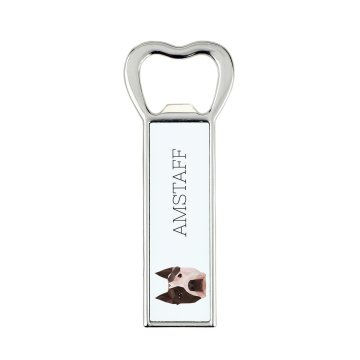 Artdog Ameriški Staffordshire terier, Amstaff, Amstaf - odpirač za steklenice s fotografijo in napisom za pivo Art-Dog