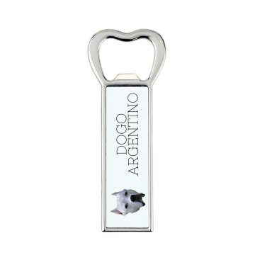 Artdog Argentinski pes, Dogo Argentino - odpirač za steklenice s fotografijo in napisom za pivo Art-Dog