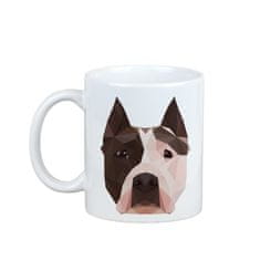 Artdog Ameriški staffordshirski terier, Amstaff, Amstaf - skodelica s fotografijo in napisom geometrijski pes Art-Dog