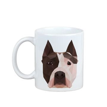 Artdog Ameriški staffordshirski terier, Amstaff, Amstaf - skodelica s fotografijo in napisom geometrijski pes Art-Dog