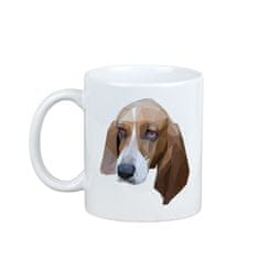 Artdog Basset Hound - skodelica s fotografijo in napisom geometrijskega psa Art-Dog