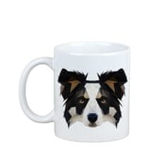 Artdog Border Collie - skodelica s fotografijo in napisom geometrijskega psa Art-Dog